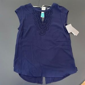 NWT Navy cap sleeve shirt
